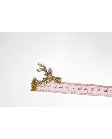 1 Adet -Pirinç Kaplama Vidalı Tepsi - Çekmece Kulpu - Geyik Kafası Model