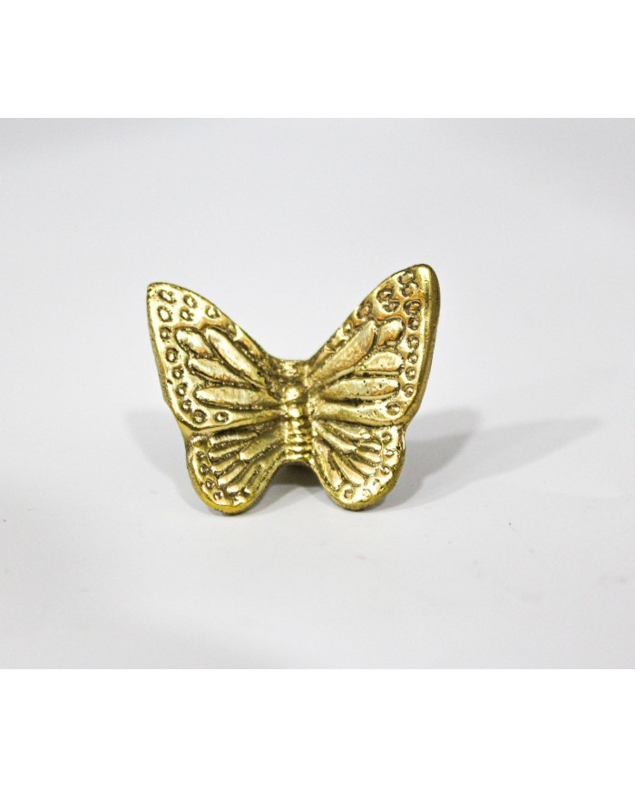 1 Adet -  Pirinç Kaplama Vidalı Tepsi Kulpu - Kelebek Model