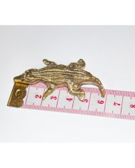 1 Adet -  Pirinç Kaplama Vidalı Tepsi Kulpu - Timsah Model