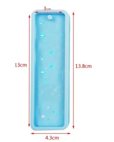 Dikdörtgen Pul Kırığı Hologramlı  Kitap Ayracı- Hobi Silikon Kalıbı -Kod:455