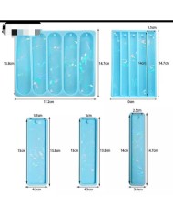 Dikdörtgen Pul Kırığı Hologramlı  Kitap Ayracı- Hobi Silikon Kalıbı -Kod:455