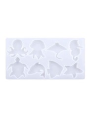 Çoklu  Deniz Canlıları Epoksi ve Mum Kalıbı - Hobi Silikon Kalıbı -Kod:452