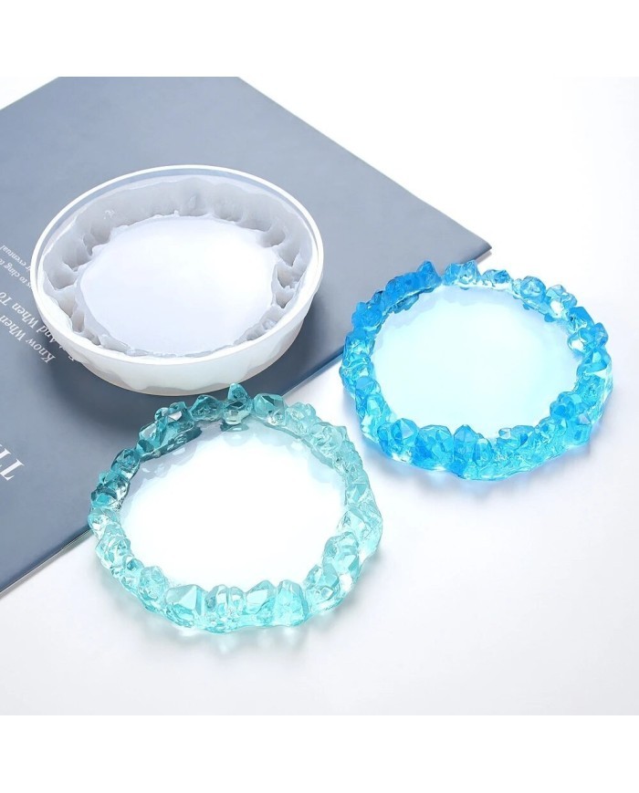 Kristal Köşeli Bardak Altlığı Silikon Kalıbı - Hobi Silikon Kalıbı -Kod:483