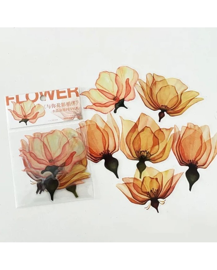 1 Paket - Epoksi Çiçek Sticker