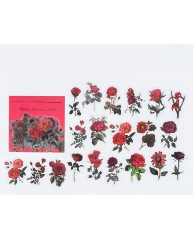 1 Paket - Mix Kırmızı Çiçek Sticker