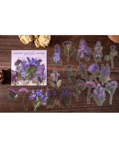 1 Paket - Mix Mor Çiçek Sticker