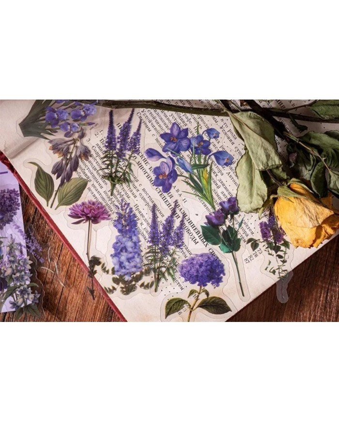 1 Paket - Mix Mor Çiçek Sticker