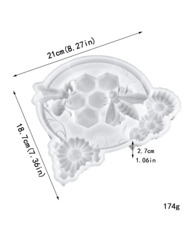 Duvara Asılı Arı - Hobi Silikon Kalıp-21x18,7 cm- Kod:1110