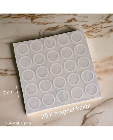 25 Lİ 7CM REÇİNE EPOKSİ MAGNET KALIBI DALGALI