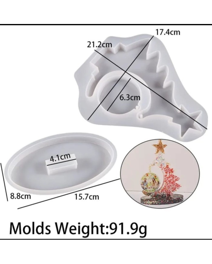 Dekoratif Fotoğraflı Çam Ağacı - Hobi Silikon Kalıbı Kod: 1222