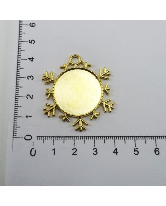 Metal Kolye Ucu - Kar Tanesi 1 Adet Gümüş