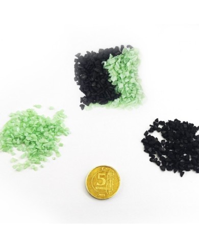 Kırık Taş Deliksiz Yeşil Siyah 25 gr