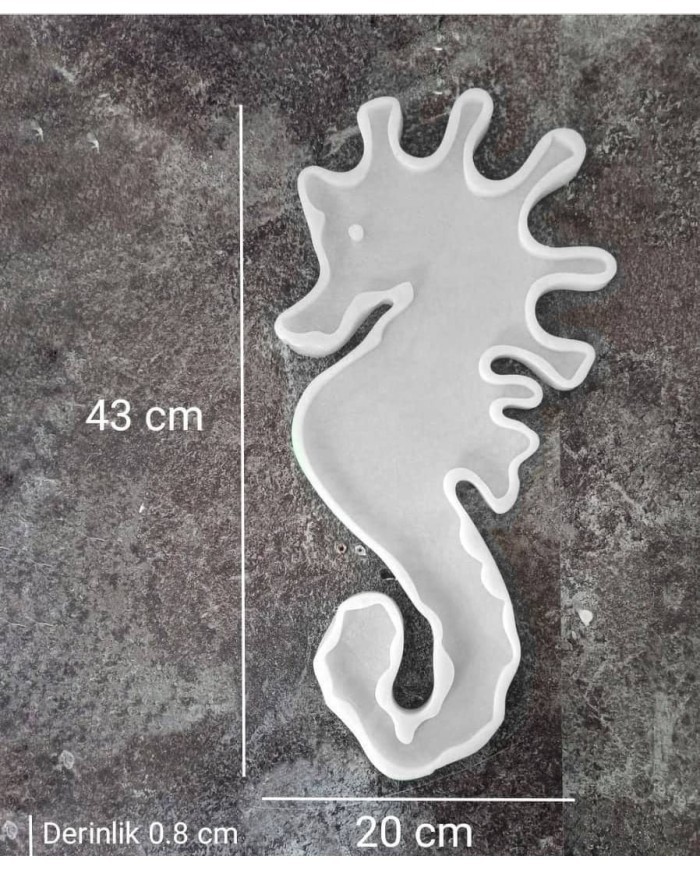 5 Adet - Deniz Atı  - Epoksi Reçine - Beton Silikon Kalıbı SN35 - Kod: