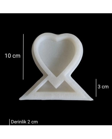 5 Adet Kalp Dekoratif Fotoğraflık Kalıbı - Hobi Silikon Kalıbı -Kod: