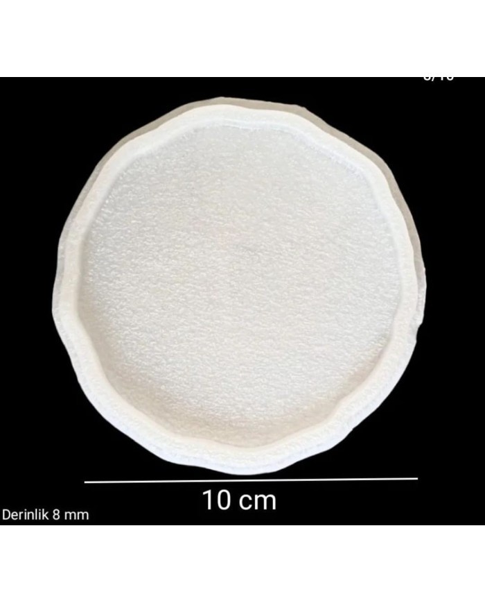 5 Adet 10cm - Kavisli Yuvarlak Bardak Altı Kalıbı