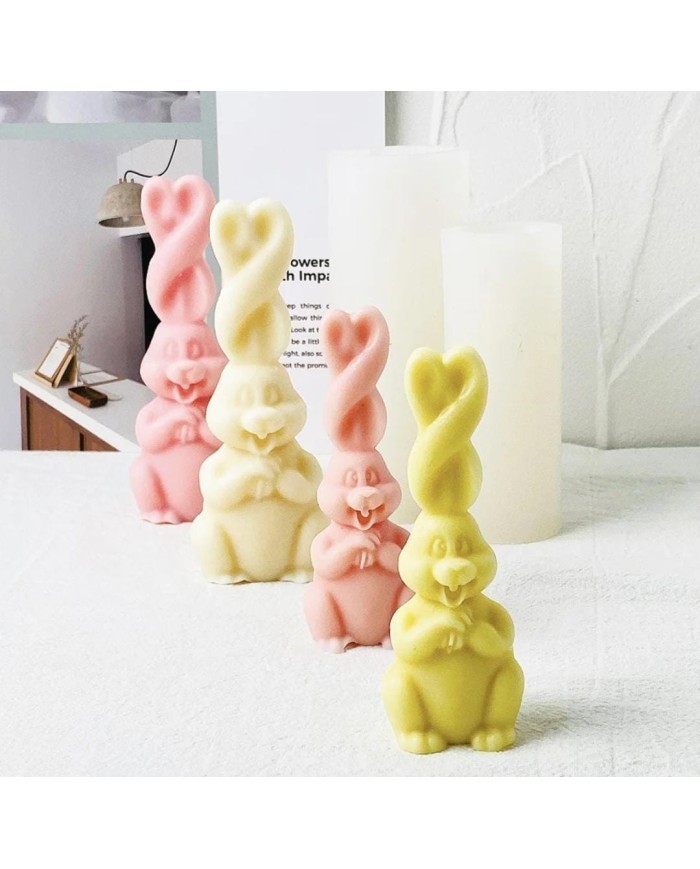 Paskalya Tavşanı Mum Kalıbı - Hobi Silikon Kalıbı - Kod: 1164