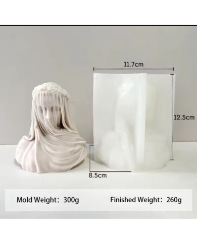 Peçeli Kadın Mum Silikon Kalıbı - Kod:1100