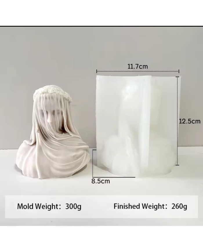 Peçeli Kadın Mum Silikon Kalıbı - Kod:1100
