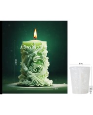 Fransız dantel Çiçek Desenli Mum Silikon Kalıbı - Kod:1175