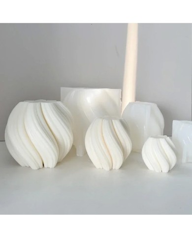 3D Geometrik Dalga Mum Silikon Kalıp -Kod:943