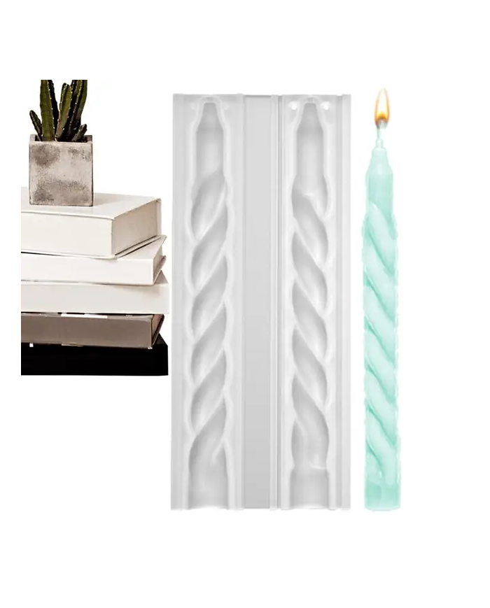 Pimli Örgü Şamdan Mum Kalıbı - Hobi Silikon Kalıbı -Kod:1115