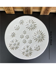 3D Mini Papatya Silikon Kalıp - Hobi Silikon Kalıbı -Kod:1130