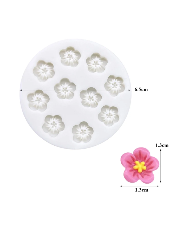 Mini Çiçek Silikon Reçine Epoksi Silikon Kalıbı - Kod:1132