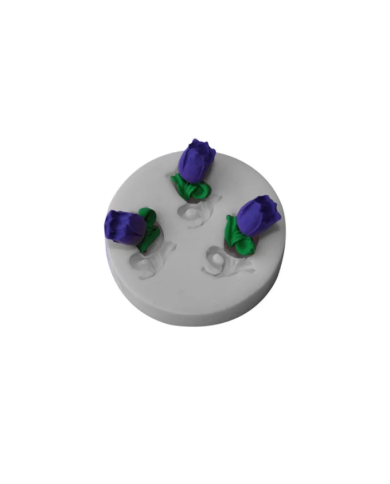 3 Küçük Lale Silikon Kalıp - Hobi Silikon Kalıbı -Kod:1133