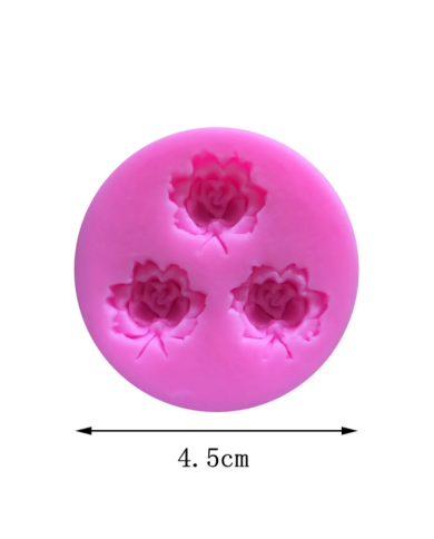 3D Gül Çiçek Desenli Silikon Kalıp - Hobi Silikon Kalıbı -Kod:1134
