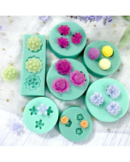 Mini Çiçekler Serisi Silikon Kalıp - Hobi Silikon Kalıbı -Kod:1135