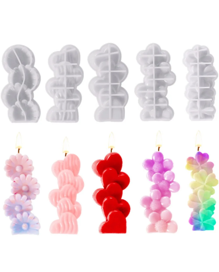 Papatya Modeli Mum Hobi Silikon Kalıbı - Kod: 1152