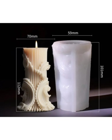 Avrupa Dantel Desen Silindir Mum Kalıbı Kod:1181