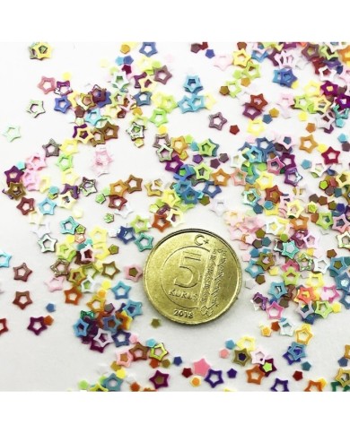 Mini İçi Boş Yıldız Renkli Pul Paketi