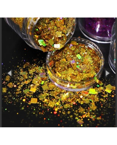 Epoksi Süsleme Glitter Pul Kare Holografik Gold - 5 gr