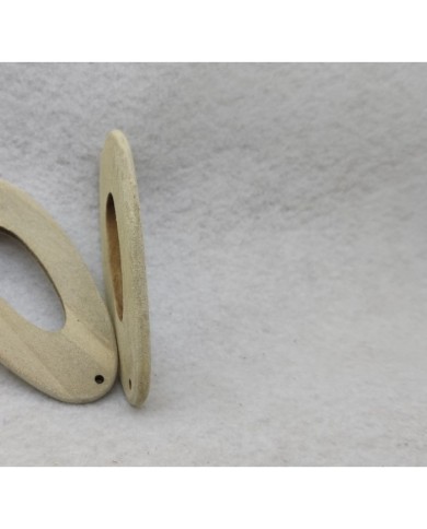 Ahşap Kolye Ucu - Krem Rengi