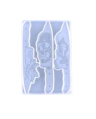 Kafatası, Bıçak ve Çiçek Şekilli Reçine Epoksi Hobi Silikon Kalıp - Kod: 1098