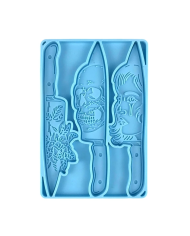 Kafatası, Bıçak ve Çiçek Şekilli Reçine Epoksi Hobi Silikon Kalıp - Kod: 1098