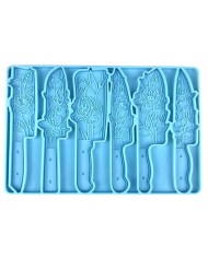 Bıçak ve Çiçek Şekilli Reçine Epoksi Hobi Silikon Kalıp - Kod: 1099