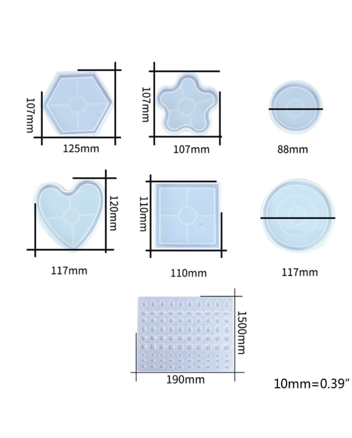 Kalp Şekli Reçine Epoksi Hobi Silikon Kalıp - Kod: 1173