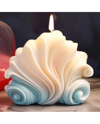 Dalga Kabuk Model -  Hobi Silikon Mum Kalıbı - Kod:1177