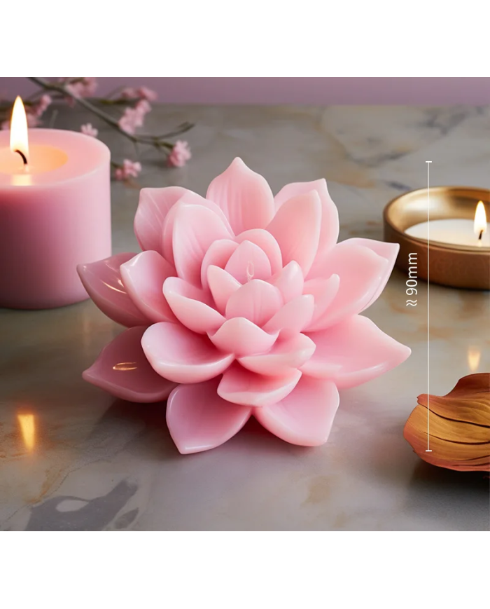 Büyük Lotus Model - Silikon Mum Kalıbı - Kod:1184