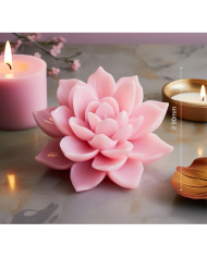 Büyük Lotus Model - Silikon Mum Kalıbı - Kod:1184