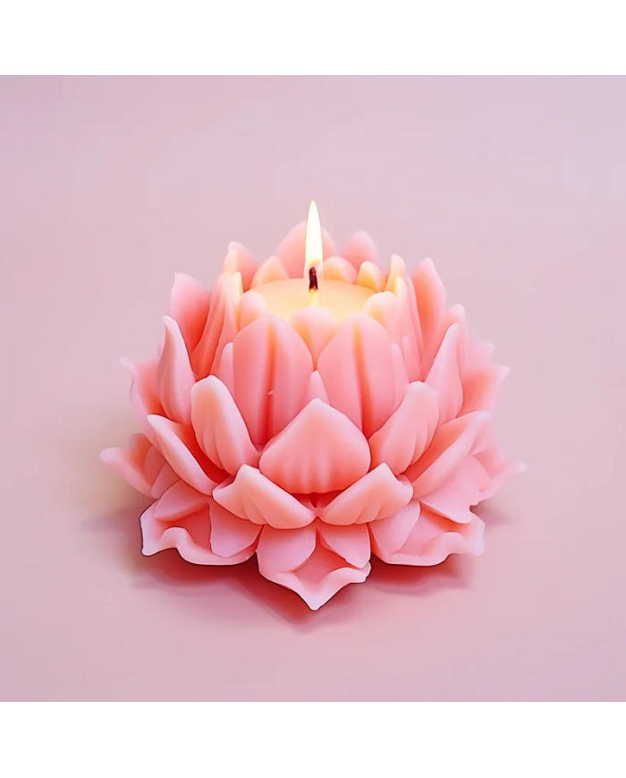 Çiçek Büyük Lotus Model - Silikon Mum Kalıbı - Kod:1185
