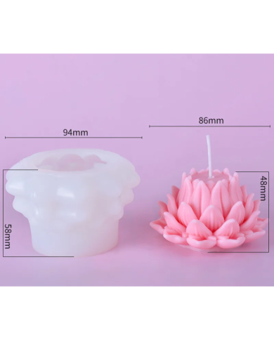 Çiçek Büyük Lotus Model - Silikon Mum Kalıbı - Kod:1185