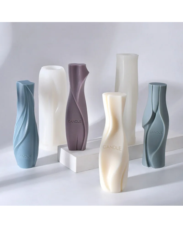 Vazo Şekli Geometrik Mum Kalıbı - Hobi Silikon Kalıbı -Kod:1147