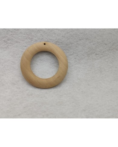 Ahşap Kolye Ucu - Krem Yuvarlak - 3 Adet