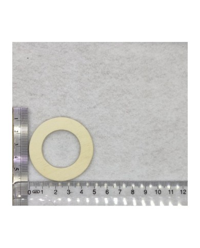 Ahşap Kolye Ucu - Bej Yassı Yuvarlak