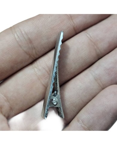 Parlak Gümüş Renkli Timsah Klips - 4cm - 25 Adet