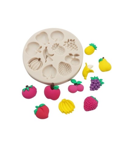 10'lu Meyve Desenli Epoksi Beton ve Mum Kalıbı - Kod: 1131B