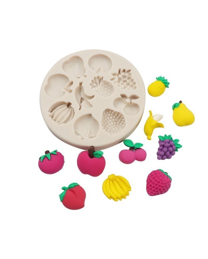 10'lu Meyve Desenli Epoksi Beton ve Mum Kalıbı - Kod: 1131B